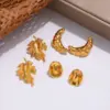 Wholesale Waterproof Non Tarnish Leaves Stud Earrings For Women In 201 Stainless Steel With Real Gold Plated PVD Coating And 0.03µm Thickness