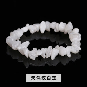 Natural white marble bracelet / 5-8mm