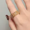 Wholesale Geometric Three-dimensional Open Ring For Unisex, 18K Real Gold Plated With Electroplating, Copper Base And Zircon Inlay