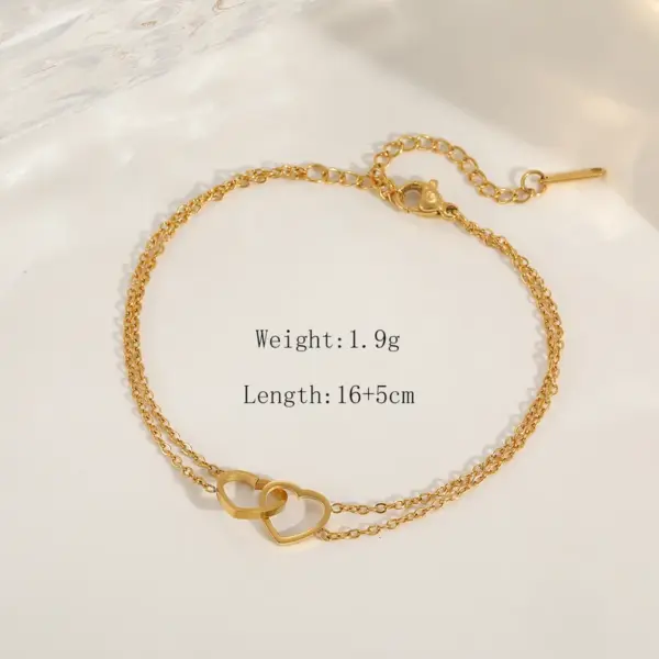 Wholesale PVD Coated 18K Gold Plated Heart 304 Stainless Steel Simple Style Waterproof Non Tarnish 304 Stainless Steel Necklace