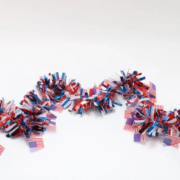 Wholesale Flag Bunting Colorful Strips Festival Atmosphere Supplies Independence Day Bunting Ribbon Festival Decoration Plastic Material