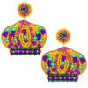 oly-be4a929283edde5f2b4d5d55db95d24f Wholesale Mardi Gras Earrings Beaded Earrings Mask Alphabet Clown Carnival Rice Beads Earrings