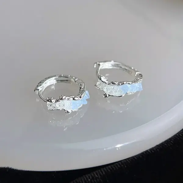 Wholesale Geometric Healing Earrings For Women In Copper With Crystal Inlay, Featuring 0.03µm Coating And Copper Ear Pins