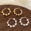 Wholesale Fashionable Geometric Irregular Metal Earrings Women's Stylish Unique Design Trendy Versatile Jewelry Accessories