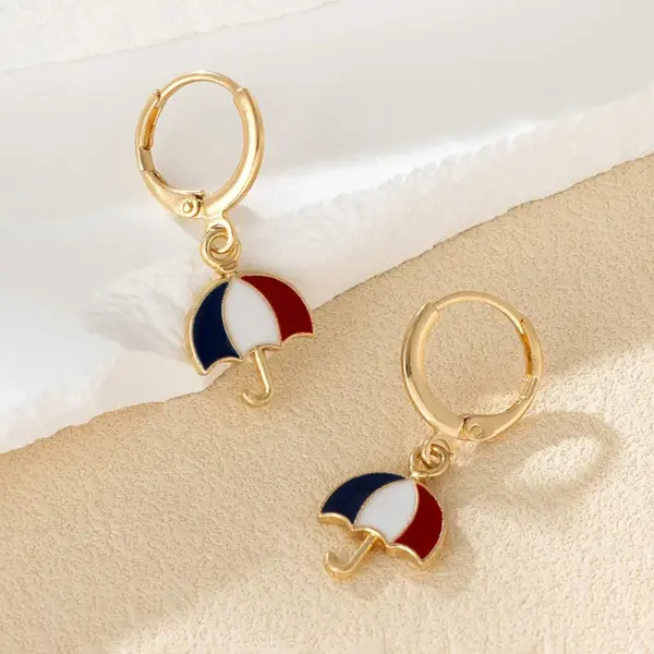 Wholesale Pentagram Enamel Alloy Earrings For Independence Day
