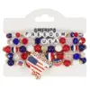oly-be5b122a5935eeed2e382d3180ce25e4 Wholesale American Flag Independence Day Bracelet Red White Blue Beaded Bracelet Holiday Party Jewelry For Men And Women