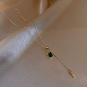 Green Zircon Pull Necklace