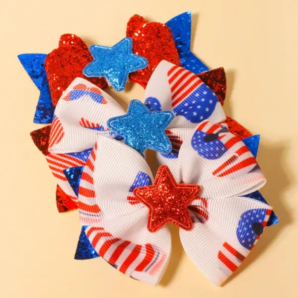 Wholesale American Flag Hairpin For Girls In Ethnic Style With Sequins, Perfect For Independence Day Celebrations