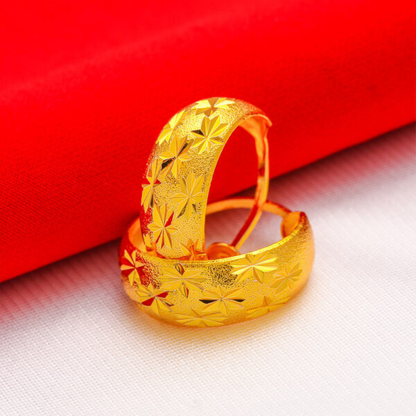 Wholesale Vietnam Gold Gold coin gold jewelry gold gold Lady Baby's Sky star earrings women's imitation gold plated round ear buckle