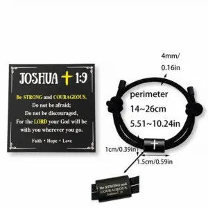 Black / Average Size / Cross Bracelet a