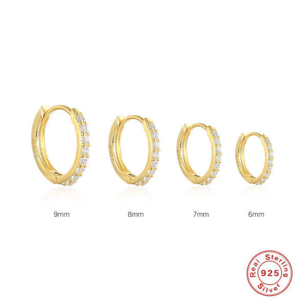 Wholesale Silver hoop earrings, cuff earrings, colored zircon hoop earrings