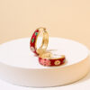 oly-be95b0b0f6490c332b5ebd0ebc1a4d2b Wholesale exquisite retro trendy circle ear buckle micro-inlaid color all-match design flower women's earrings
