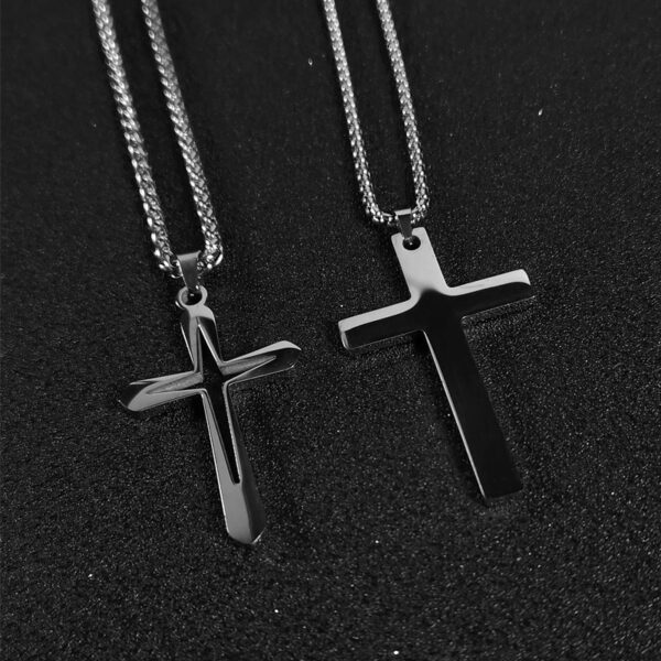 oly-be95bde81f40a0d88936cb1a065da63d Wholesale Titanium Steel Cross Necklace Stainless Steel Sweater Chain Women's Non-Fading Light Luxury High-End Simple Jewelry Accessories
