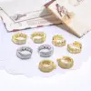 Wholesale 1 Pair Streetwear Leaves Plating Inlay Copper Zircon Hoop Earrings