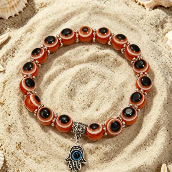 Wholesale Bohemian Palm Resin Bracelet With Waterproof Non Tarnish Multicolor Cord In Chain, Unisex Style