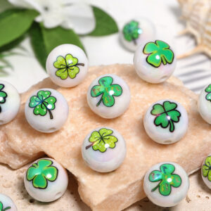 oly-bea7b7b342d91ea9d5b206420edec237 Wholesale Leopard print wave dot printed round beads acrylic lucky grass beads DIY mobile phone chain beaded pen accessories