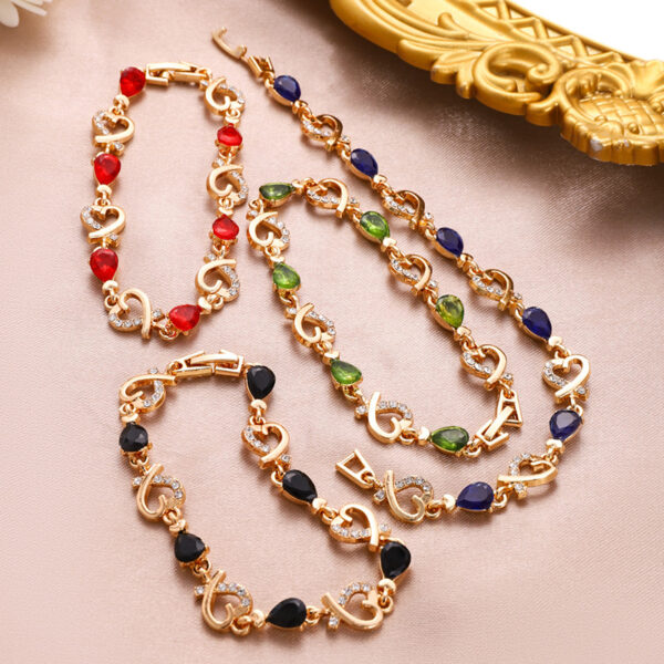 oly-beb00fab9825198019c36ffaa5e5e81a Wholesale love bracelet hollow flower diamond lady jewelry heart-shaped Valentine's Day gift