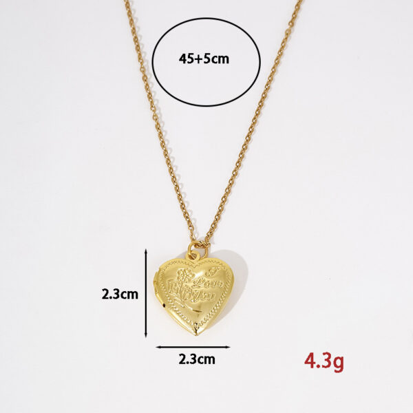 Wholesale style plated fashionable creative rose Valentine's Day heart photo box pendant necklace