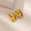 Wholesale 3pcs/set Swirl Style Jewelry Set 18K Gold Plated Stainless Steel Bracelet Ring Earrings Geometric Pattern Swirl Thread Style Jewelry Set Unisex Accessories Christmas Gift Choice