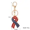 Wholesale Flag Diamond Inlaid Keychain Bag Pendant Small Gift Keychain