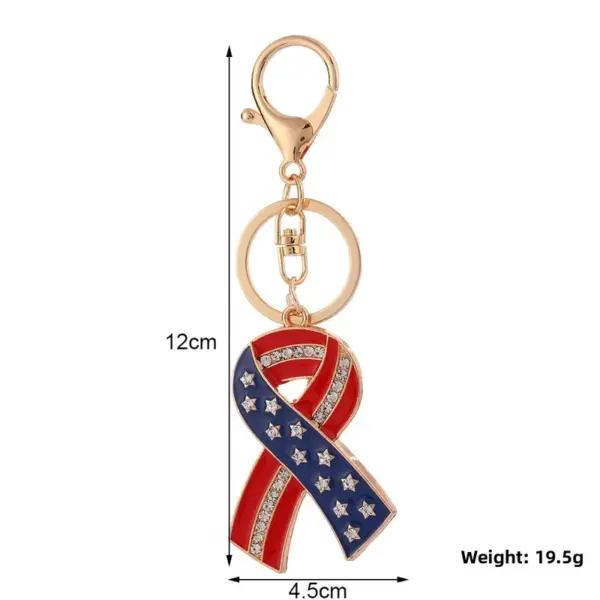 Wholesale Flag Diamond Inlaid Keychain Bag Pendant Small Gift Keychain