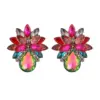Wholesale 1 Pair Retro Flower Steel Needle Inlay Artificial Pearls Zircon Women's Earrings