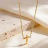 Wholesale Waterproof Cross Pendant Necklace For Women In 304 Stainless Steel With Zircon Inlay, 18K Gold Plated, 0.03µm Cable Chain