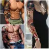 Wholesale Waterproof Full Sleeve American Independence Day Tattoo Sticker Men's Floral Arm Design Party Flag Patriotic Body Art Decal