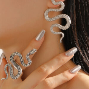 08 white k earrings + ancient silver ring (same color, customized)