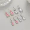 Wholesale Square Drop Earrings With Zircon Inlay, Electroplated Copper And 925 Sterling Silver Studs In New Style