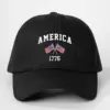 Wholesale Adjustable Baseball Cap American 1776 Flag Retro Women's Casual Spring Summer Duckbill Cap Fashion Print Adult Hat