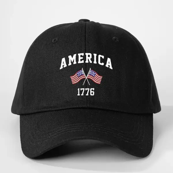 Wholesale Adjustable Baseball Cap American 1776 Flag Retro Women's Casual Spring Summer Duckbill Cap Fashion Print Adult Hat