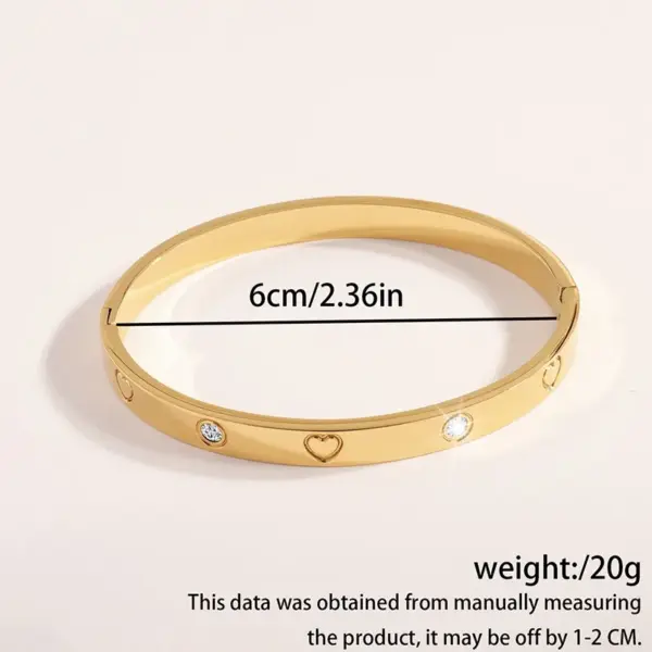 Wholesale PVD Coated Real Gold Plated 18K Gold Cross Heart Shape Flower 304 Stainless Steel Elegant Waterproof Non Tarnish 304 Stainless Steel Bangle