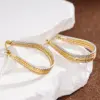 Wholesale Three-dimensional Geometric Earrings For Women In Copper With KC Golden Water Plating And 0.03µm Thickness