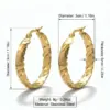 Wholesale Hypoallergenic Round Earrings For Women In 304 Stainless Steel With 18K Real Gold Electroplated Coating 0.05µm-0.08µm Thickness