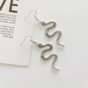 Snake earrings white k