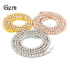 Wholesale Electroplated alloy tennis chain with gold rhinestones, a row of tennis chains, gold and silver necklaces