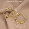 Wholesale Three-dimensional Flowers Earrings For Women In Copper With KC Golden Water Plating And 0.03µm Thickness