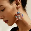 Wholesale Retro Multicolor Cartoon Character Drop Earrings For Women With 304 Stainless Steel Posts, Acrylic Print Design