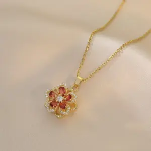 X1310 Color Bauhinia 44 Zircon Necklace