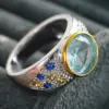 Wholesale Geometric Women’s Ring With Claw Setting, Copper Base With White K Water Plating, Featuring Zircon Inlay