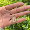 Wholesale Jewelry Romantic Classic Style Faith Copper Peanut Meat Chain Pendant Necklace