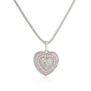 1 White Gold Pink Diamond Love Necklace