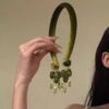 oly-bfbf0a87c26168cc9d8b9d9860699ab2 Wholesale Autumn and Winter Vintage Olive Gemstone Green Tassel Headband Style Hair Accessories Headband Female Fake Earrings Antique Style Headwear Hair Clip