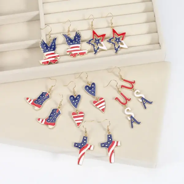 Wholesale 1 Pair Simple Style Classic Style Printing Printing Inlay Zinc Alloy Rhinestones Drop Earrings
