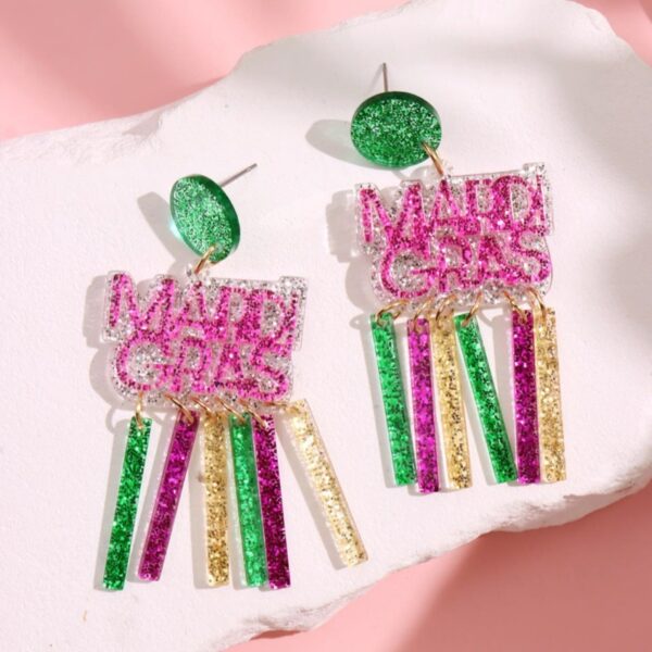 Wholesale Carnival Earrings Earrings Earrings Bohemian Style Drop-Shaped Simple Distinctive Acrylic Tassel Earrings for Women