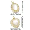 Wholesale 1 Piece Copper Artificial Pearls Shell 18K Gold Plated Virgin Mary Oval Heart Shape Polished Pendant