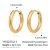 Wholesale 304 Stainless Steel Circle Round PVD Coated 18K Real Gold Plated 18K Gold Lady Sexy Rock Waterproof Non Tarnish Polishing Plating Gold Silver Earrings