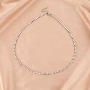 3mm diamond necklace White