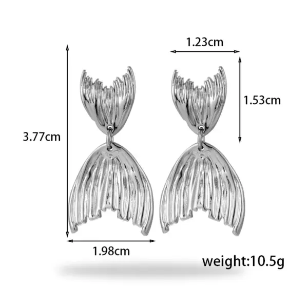Wholesale PVD Coated Flower Ginkgo Leaf Fish Tail 304 Stainless Steel Simple Style Waterproof Non Tarnish Drop Earrings